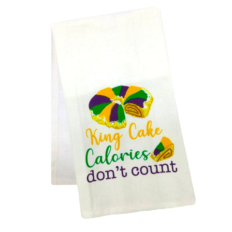 King Cake Calories Don't Count Kitchen Towel (Each)