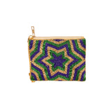 Purple, Green, and Gold Star Beaded Purse (Each)