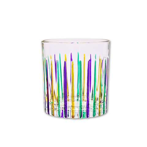 Timeless Mardi Gras Double Old Fashion Glass (Each)