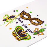 Mardi Gras Embroidered Tea Towel (Each)