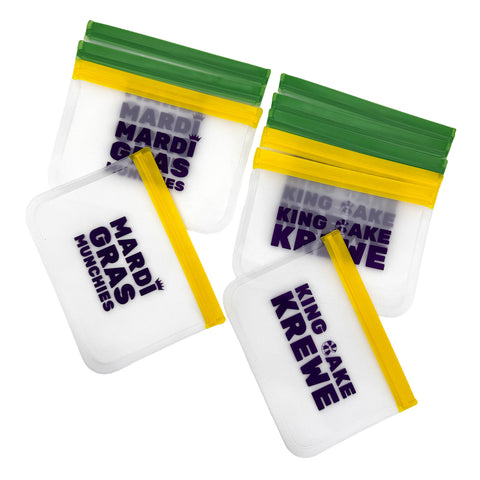 Mardi Gras Reusable Silicone Bag (Pack of 10)
