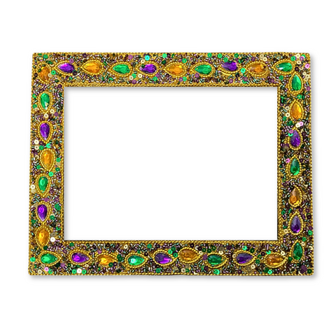 8" x 10"  Purple, Green and Gold Rhinestone Mardi Gras Picture Frame (Each)