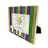 4" x 6" Purple, Green and Gold Glitter Striped Mardi Gras Picture Frame (Each)