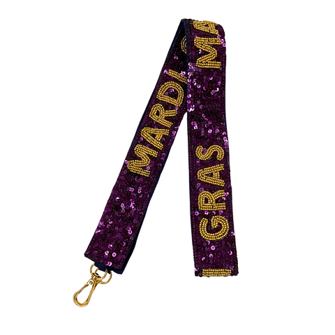 Purple Mardi Gras Sequin Purse Strap (Each)