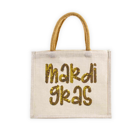 Gold Mardi Gras Sequin Gift Tote (Each)