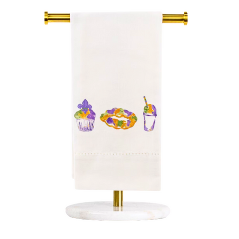 Mardi Party Hemstitch Hand Towel (Each)