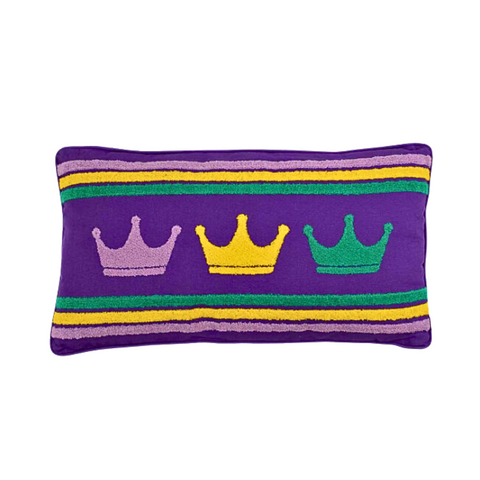 Mardi Gras Victoria Crown Lumbar Pillow (Each)