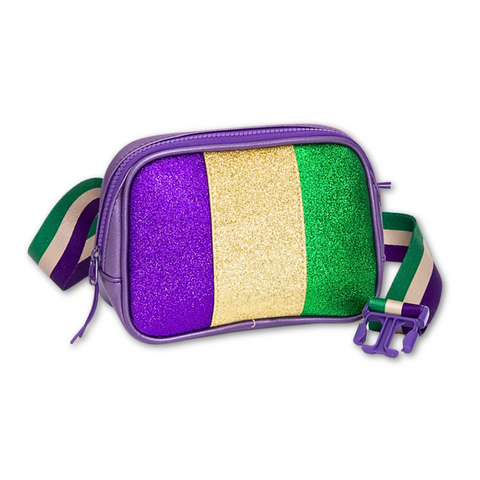 Mardi Gras Sparkle Stripe Belt Bag (Each)