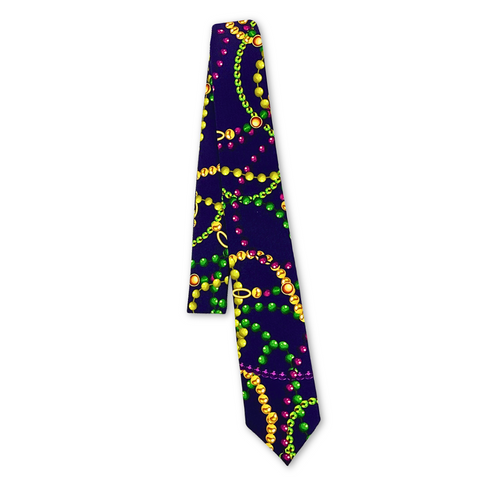 Purple Mardi Gras Beads Neck Tie (Each)