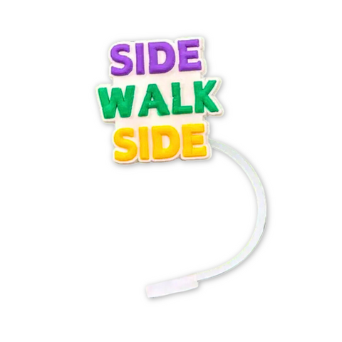 Mardi Gras Side Walk Side Straw Topper (Each)