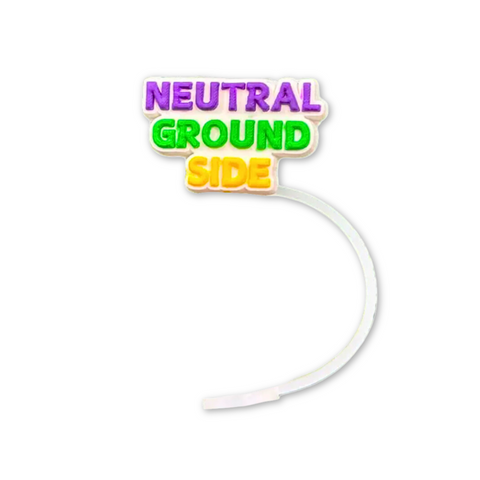 Mardi Gras Neutral Ground Side Straw Topper (Each)