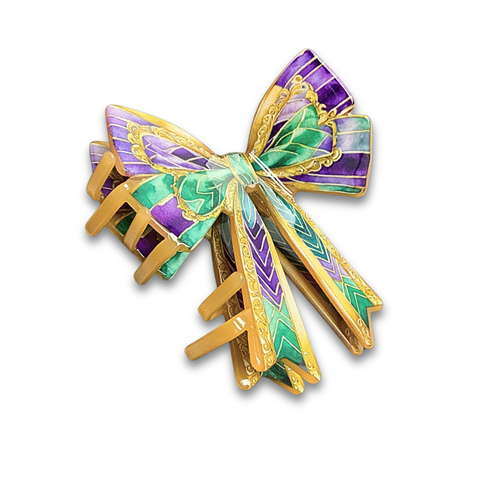 Mardi Gras Bow Claw Clip (Each)