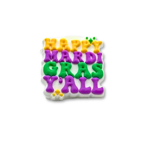 Happy Mardi Gras Y'all Shoe Charm (Each)