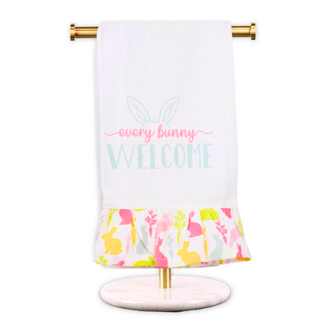 Welcome Bunny Ruffle Hand Towel (Each)