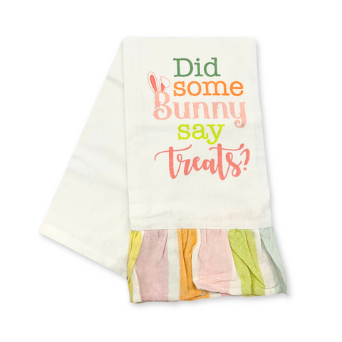 Bunny Say Treats Ruffle Hand Towel (Each)