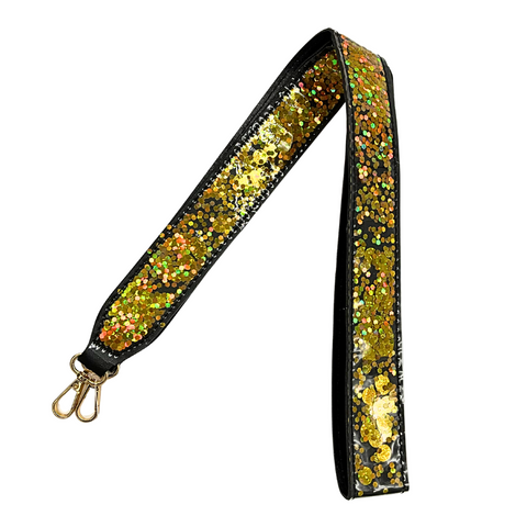 Black and Gold Glittered Purse Strap (Each)