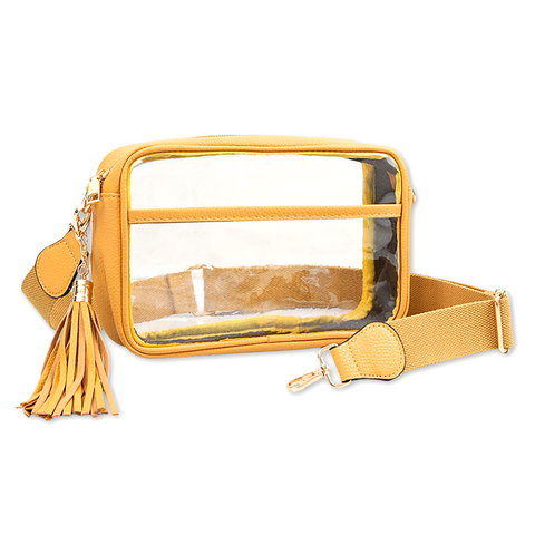 Mustard Yellow Game Day Rectangular Clear Purse (Each)