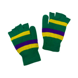 Purple, Yellow, and Green Striped Knit Gloves (Each)
