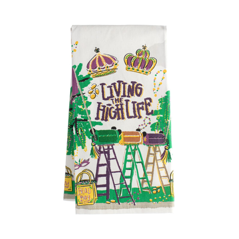 Mardi Gras Living the High Life Kitchen Towel (Each)