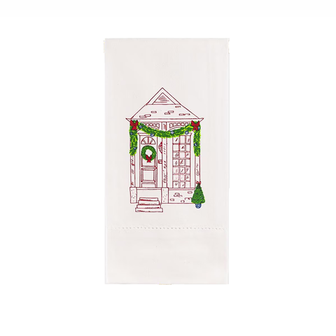 Christmas House Hemstitch Hand Towel (Each)