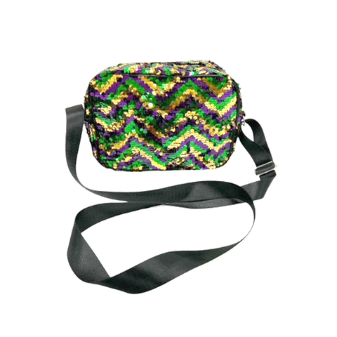 Mardi Gras Sequin Crossbody Bag (Each)