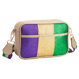 Mardi Gras Sparkle Rectangle Crossbody Bag (Each)
