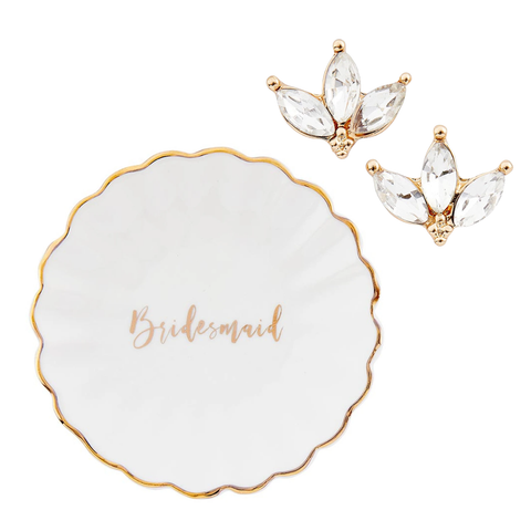 Bridesmaid Trinket Tray & Earring Set (Each)