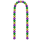 6' 58mm Purple Green and Gold Metallic Beaded Garland (Each)