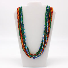 27" Assorted Color Glass Bead Necklace (Dozen)