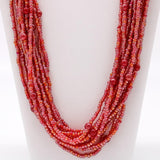 27" Cherry Red Glass Bead Necklace (Dozen)