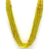 27" Yellow Glass Bead Necklace (Dozen)