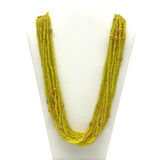 27" Yellow Glass Bead Necklace (Dozen)