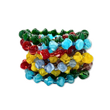 7.5" Assorted Color and Shape Glass Bead Bracelet (Dozen)