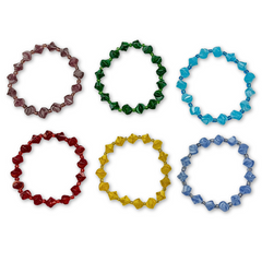 7.5" Assorted Color and Shape Glass Bead Bracelet (Dozen)