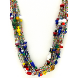 27" Multi Color Glass Bead Necklace (Dozen)