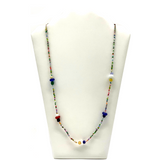 27" Multi Color Glass Bead Necklace (Dozen)