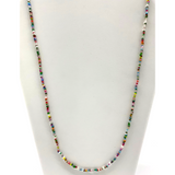 27" Multi Color Glass Bead Necklace (Gross - 144 Pieces)