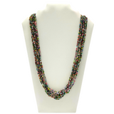 27" Multi Color Glass Bead Necklace (Gross - 144 Pieces)