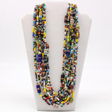 27" Multi Color Festive Glass Bead Necklace (Dozen)