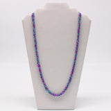 27" Pink and Blue Triple Strand Glass Bead Necklace (Dozen)