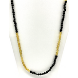 27" Black and Golden Glass Bead Necklace (Dozen)