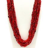 27" Red Glass Bead Necklace (Dozen)