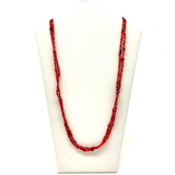 27" Red Glass Bead Necklace (Dozen)