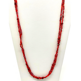 27" Red Glass Bead Necklace (Dozen)