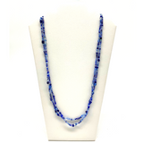 27" Blue Glass Bead Necklace (Dozen)