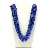 27" Blue Glass Bead Necklace (Dozen)