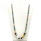 27" Multi Color Glass Bead Necklace (Dozen)