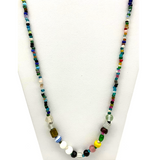 27" Multi Color Glass Bead Necklace (Dozen)