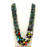 27" Multi Color Glass Bead Necklace (Dozen)