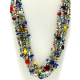 27" Multi Color Glass Bead Necklace (Dozen)